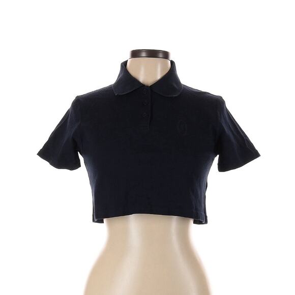 SAINT LAURENT YSL Monogram Cropped Polo Shirt Short Sleeve Logo Women’s L $680 - Picture 11 of 16